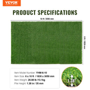Artifical Grass, 6 x 10 ft Rug Green Turf, 1.38"Fake Door Mat Outdoor Patio Lawn Decoration, Easy to Clean V952-RZCP1J6X10FTJ1STHV0