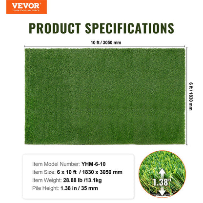 Artifical Grass, 6 x 10 ft Rug Green Turf, 1.38"Fake Door Mat Outdoor Patio Lawn Decoration, Easy to Clean V952-RZCP1J6X10FTJ1STHV0