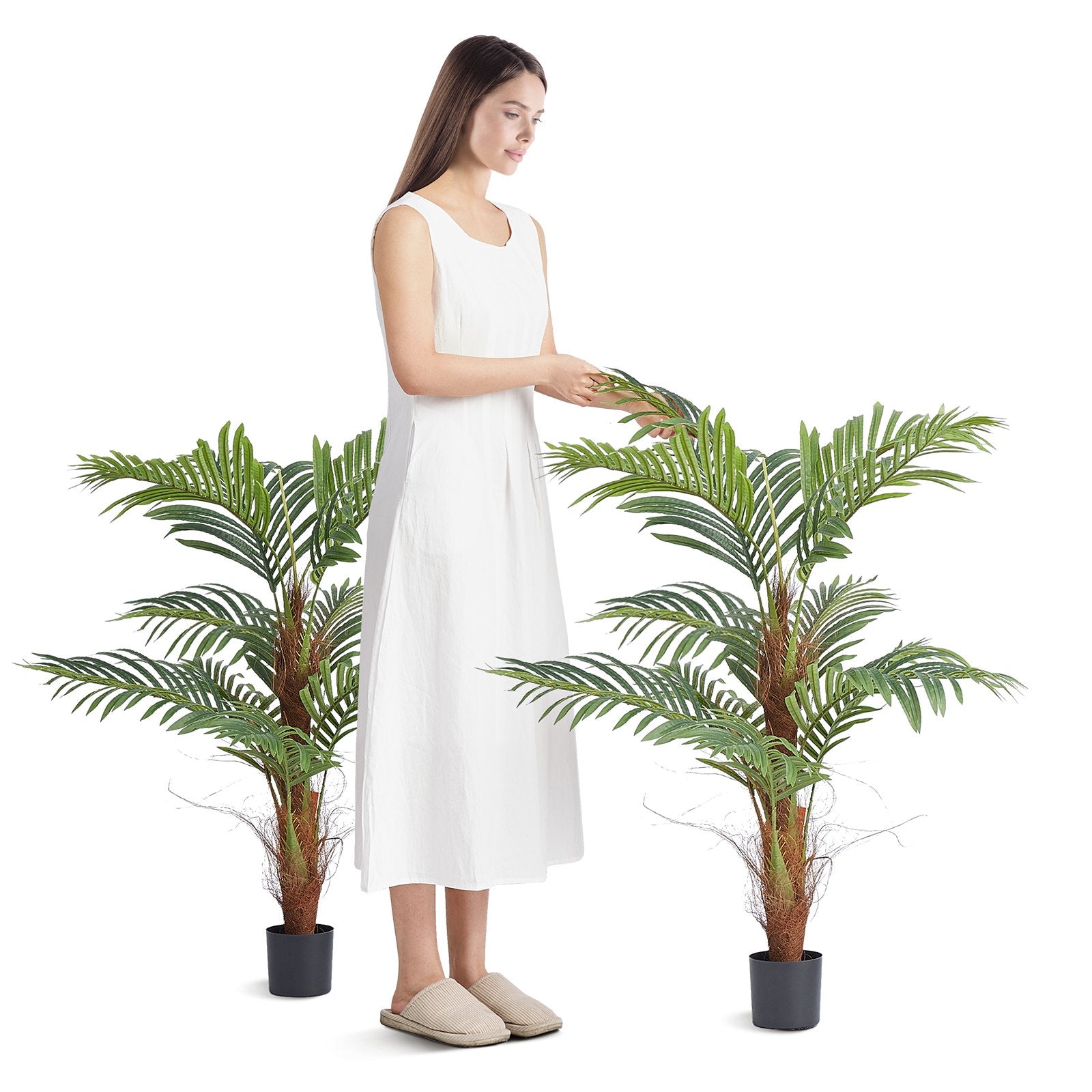 Artificial Palm Tree, 1219mm Tall Faux Plant, Secure PE Material & Anti-Tip Tilt Protection Low-Maintenance V952-RZRDZW4FT2BLDY2FIV0