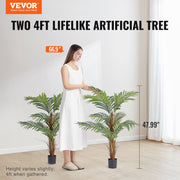Artificial Palm Tree, 1219mm Tall Faux Plant, Secure PE Material & Anti-Tip Tilt Protection Low-Maintenance V952-RZRDZW4FT2BLDY2FIV0