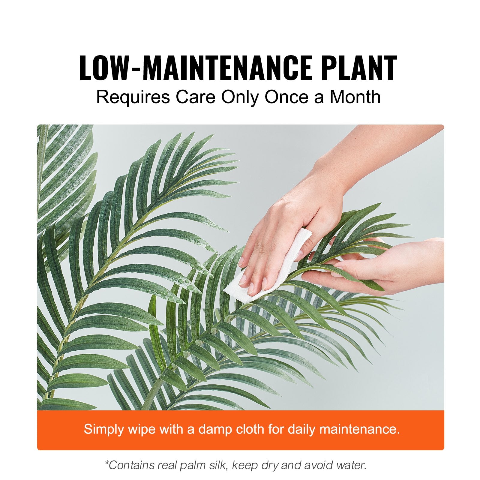 Artificial Palm Tree, 1219mm Tall Faux Plant, Secure PE Material & Anti-Tip Tilt Protection Low-Maintenance V952-RZRDZW4FT2BLDY2FIV0