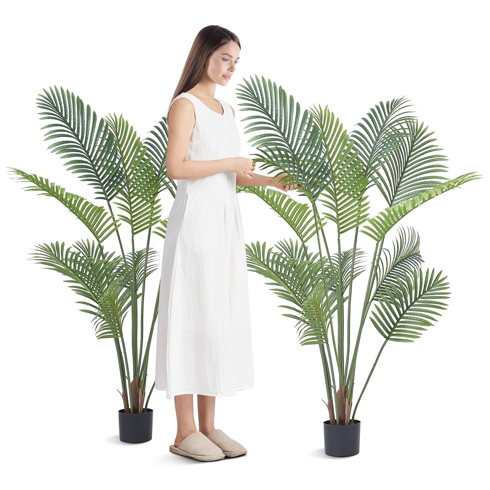 Artificial Palm Tree, 1.5m Tall Faux Plant, Secure PE Material & Anti-Tip Tilt Protection Low-Maintenance V952-RZRDZW5FT2BLZBCF0V0