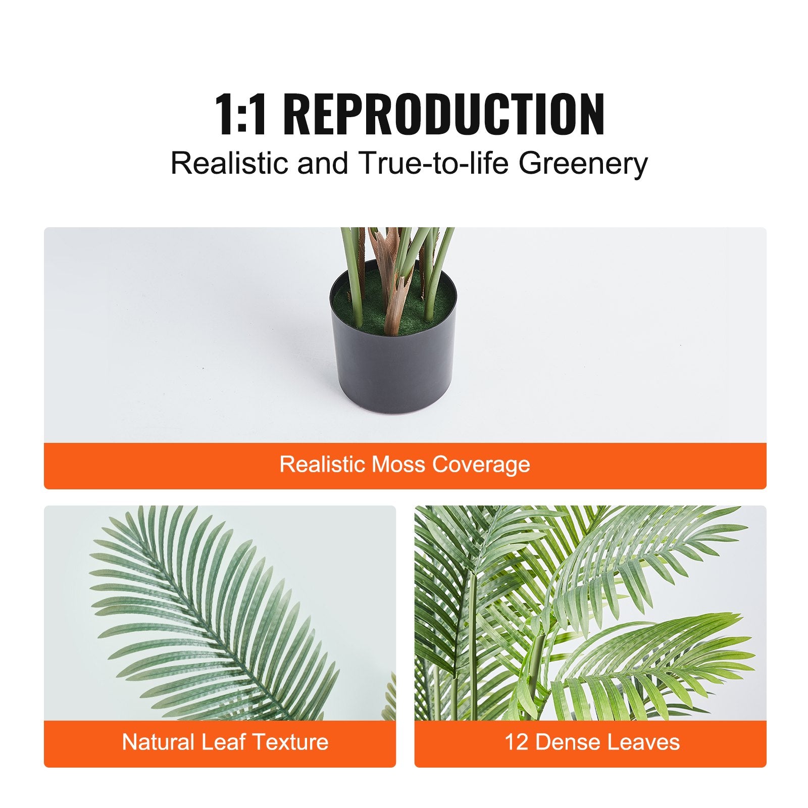 Artificial Palm Tree, 1.5m Tall Faux Plant, Secure PE Material & Anti-Tip Tilt Protection Low-Maintenance V952-RZRDZW5FT2BLZBCF0V0
