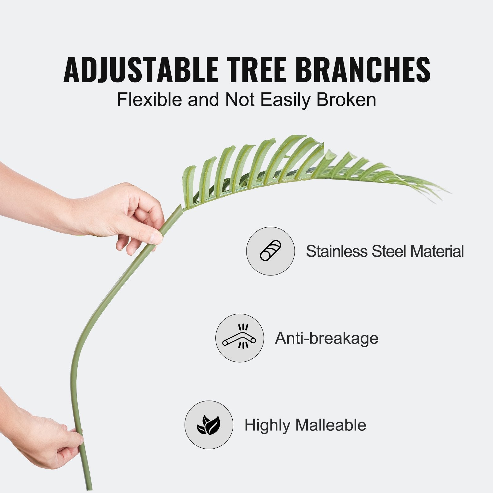 Artificial Palm Tree, 1.8mTall Faux Plant, Secure PE Material & Anti-Tip Tilt Protection Low-Maintenance V952-RZRDZW6FT1BLLKB97V0