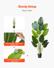 Artificial Bird of Paradise 1829 mm Tall, Fake Tropical Plants with with 13 Trunks & White Pot, Faux Floor V952-RZRDZWTTNZL6CG3Q9001V0