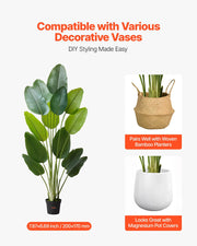 Artificial Bird of Paradise 1829 mm Tall, Fake Tropical Plants with with 13 Trunks & White Pot, Faux Floor V952-RZRDZWTTNZL6CG3Q9001V0