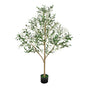 150cm Artificial Olive Tree with Black Pot, Tall Fake Tree with Natural Wood Trunk & Realistic Green Leaves V952-RZS5FTGLSSLX6A0M6001V0