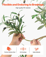 150cm Artificial Olive Tree with Black Pot, Tall Fake Tree with Natural Wood Trunk & Realistic Green Leaves V952-RZS5FTGLSSLX6A0M6001V0