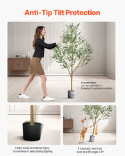 150cm Artificial Olive Tree with Black Pot, Tall Fake Tree with Natural Wood Trunk & Realistic Green Leaves V952-RZS5FTGLSSLX6A0M6001V0