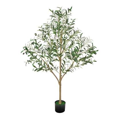 150cm Artificial Olive Tree with Black Pot, Tall Fake Tree with Natural Wood Trunk & Realistic Green Leaves V952-RZS5FTGLSSLX6A0M6001V0