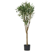 150cm Artificial Olive Tree with Black Pot, Tall Fake Tree with Natural Wood Trunk & Realistic Green Leaves V952-RZS5FTGLSSLX6A0M6001V0