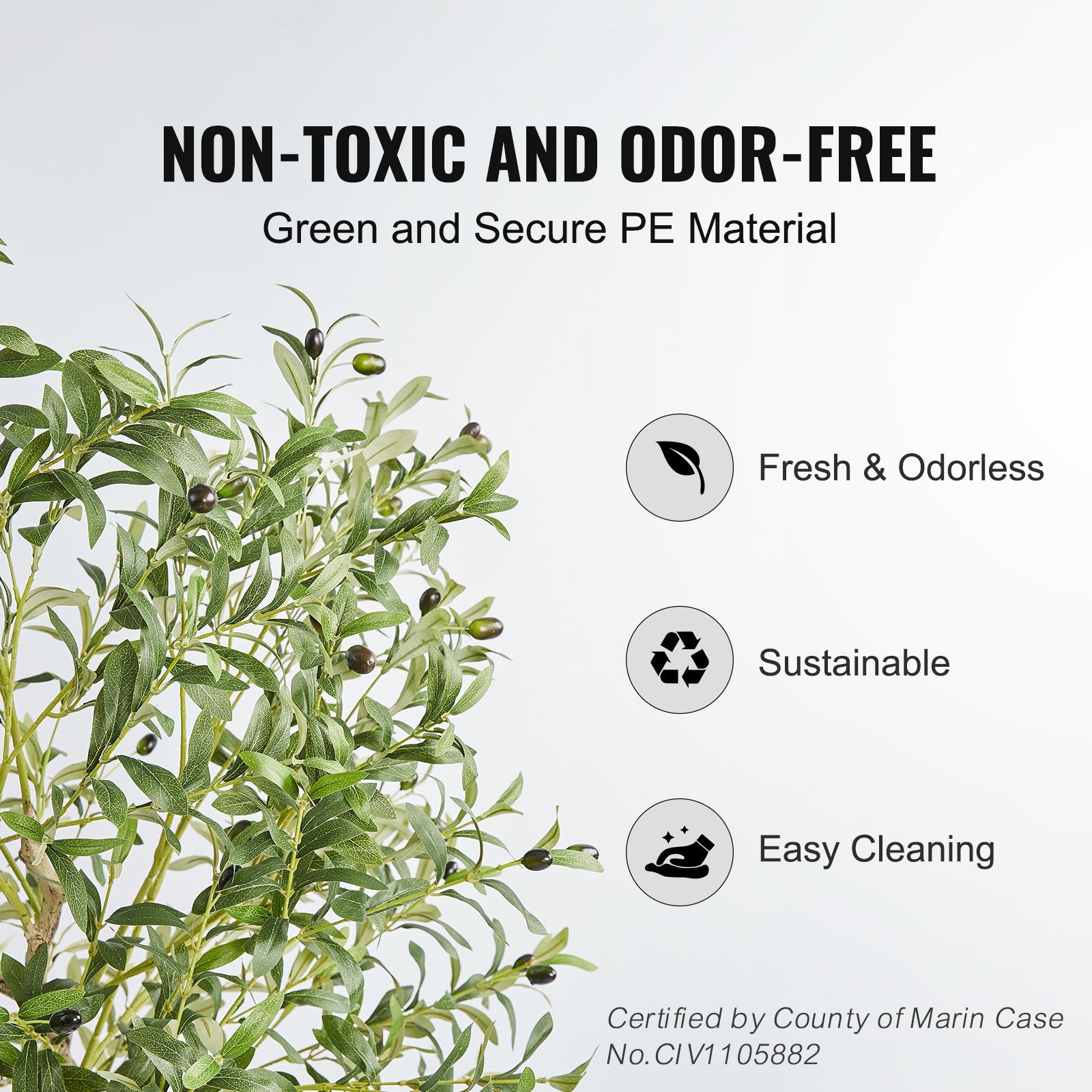 Artificial Olive Tree, 15.2cm Tall Faux Plant, Secure PE Material & Anti-Tip Tilt Protection Low-Maintenance V952-RZS6FTGLS000VAJSMV0