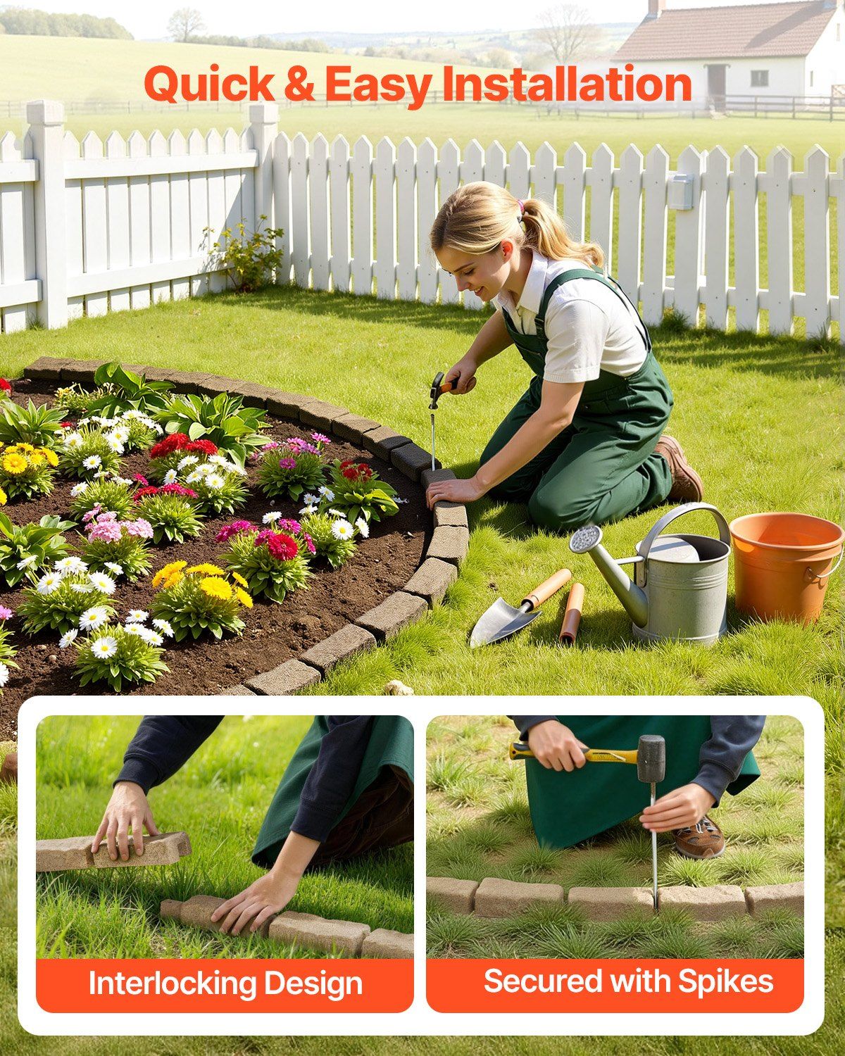 Fake Stone Landscape Edging 1180 x 95 x 57 mm Lawn Edging Fade-Resistant Beige V952-RZSPZXCCMH00QCRMMV0