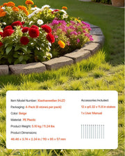 Fake Stone Landscape Edging 1180 x 95 x 57 mm Lawn Edging Fade-Resistant Beige V952-RZSPZXCCMH00QCRMMV0