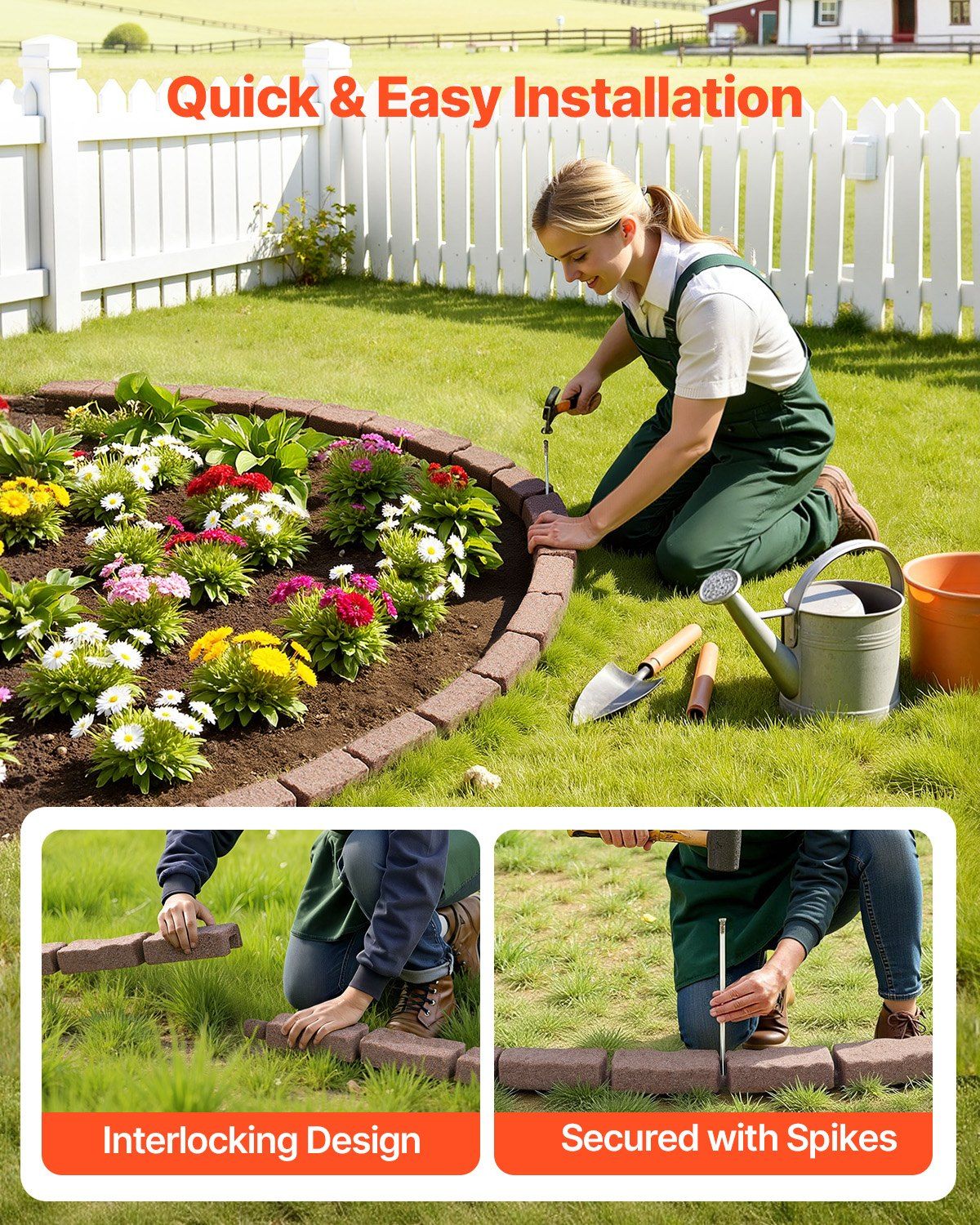 Faux Stone Landscape Edging 1180 x 95 x 57 mm Garden Lawn Edging for Walkway Brown V952-RZSPZXCCZS00MU8Y3V0