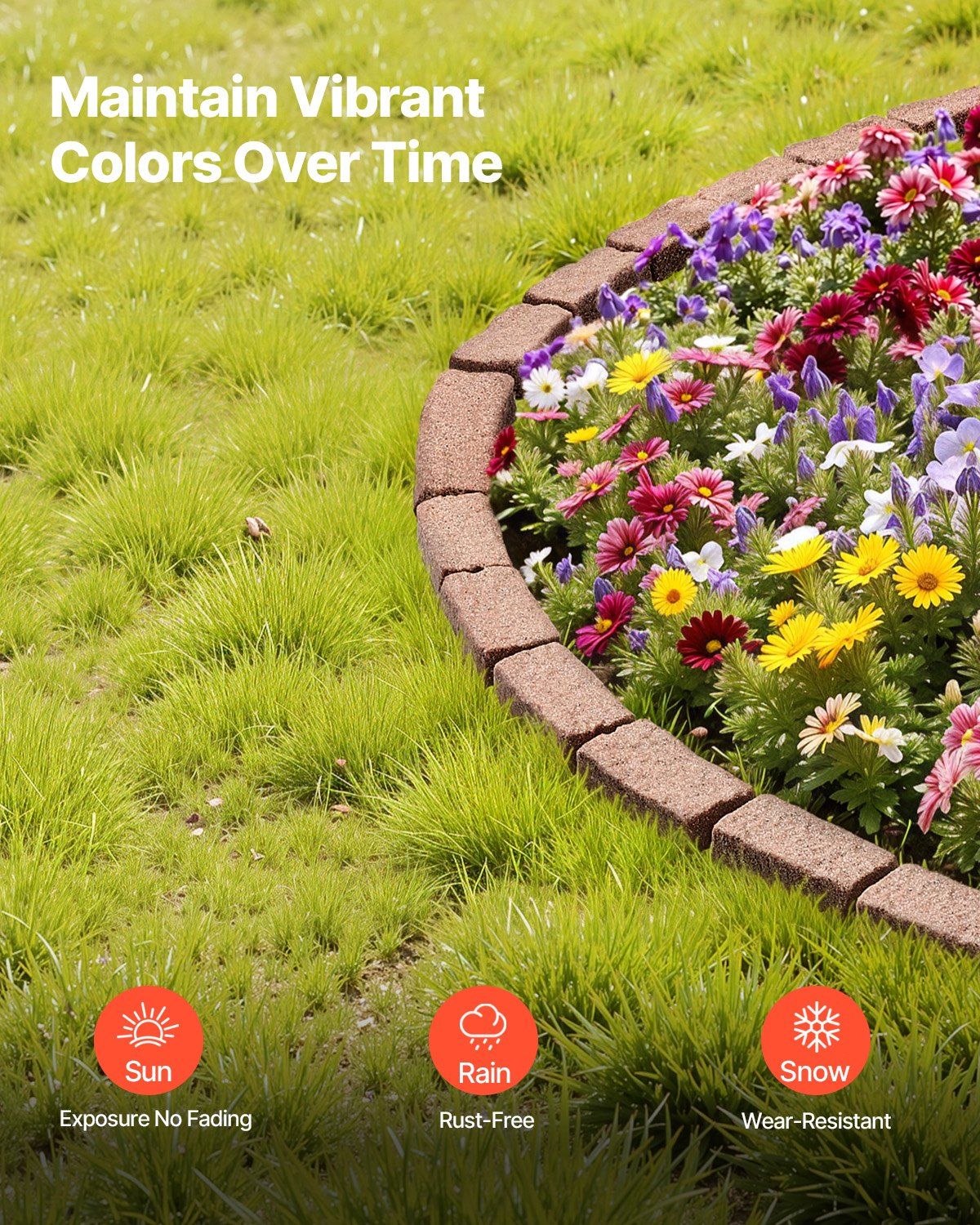 Faux Stone Landscape Edging 1180 x 95 x 57 mm Garden Lawn Edging for Walkway Brown V952-RZSPZXCCZS00MU8Y3V0