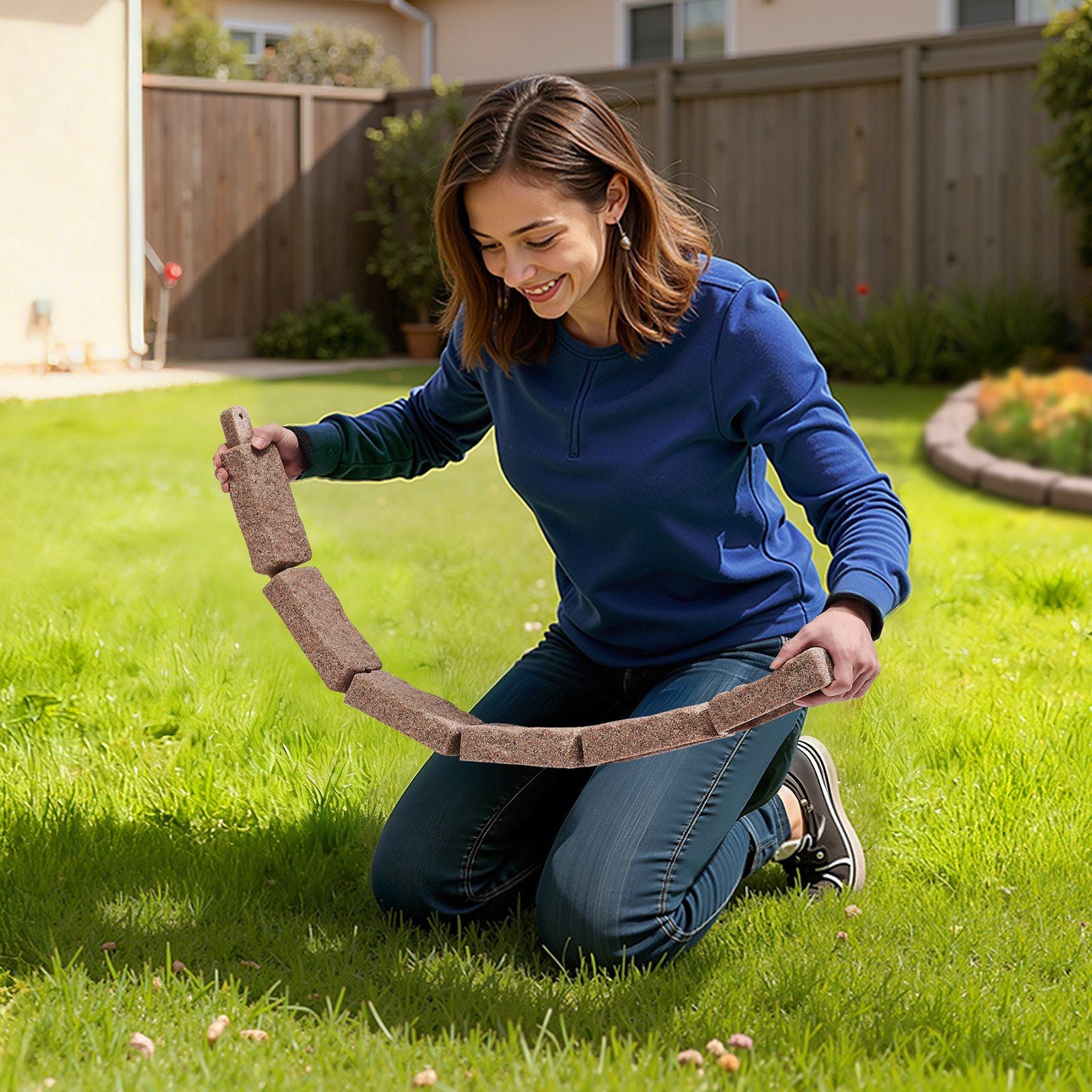 Faux Stone Landscape Edging 1180 x 95 x 57 mm Garden Lawn Edging for Walkway Brown V952-RZSPZXCCZS00MU8Y3V0