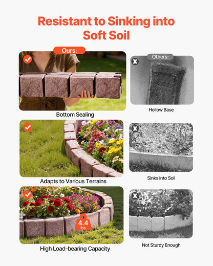 Fake Stone Landscape Edging1190 x 100 x 155mm Lawn Edging Fade-Resistant Brown V952-RZSPZZCCZS0081JN2V0