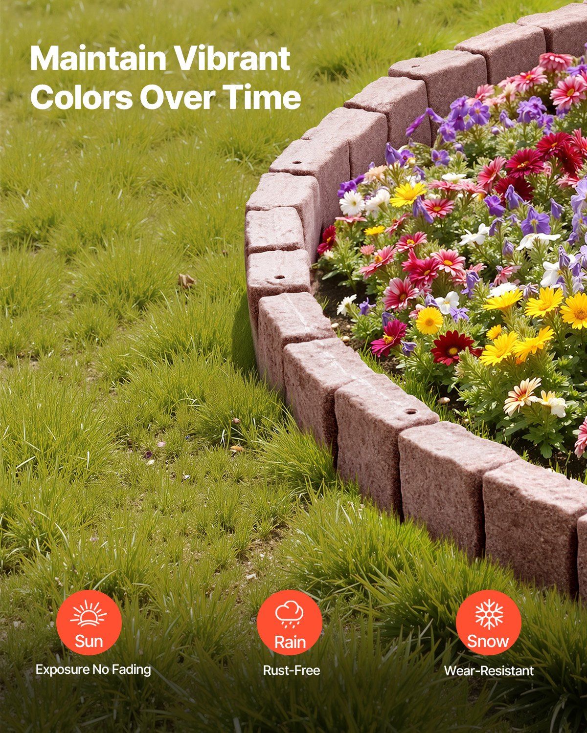 Fake Stone Landscape Edging1190 x 100 x 155mm Lawn Edging Fade-Resistant Brown V952-RZSPZZCCZS0081JN2V0
