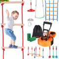 Ninja Warrior Obstacle Course for Kids, 15.24 m Weatherproof Slacklines, 500lbs Weight Capacity Monkey Line, V952-RZX502YC9J003NWUAV0