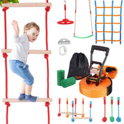 Ninja Warrior Obstacle Course for Kids, 15.24 m Weatherproof Slacklines, 500lbs Weight Capacity Monkey Line, V952-RZX502YC9J003NWUAV0