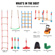 Ninja Warrior Obstacle Course for Kids, 15.24 m Weatherproof Slacklines, 500lbs Weight Capacity Monkey Line, V952-RZX502YC9J003NWUAV0