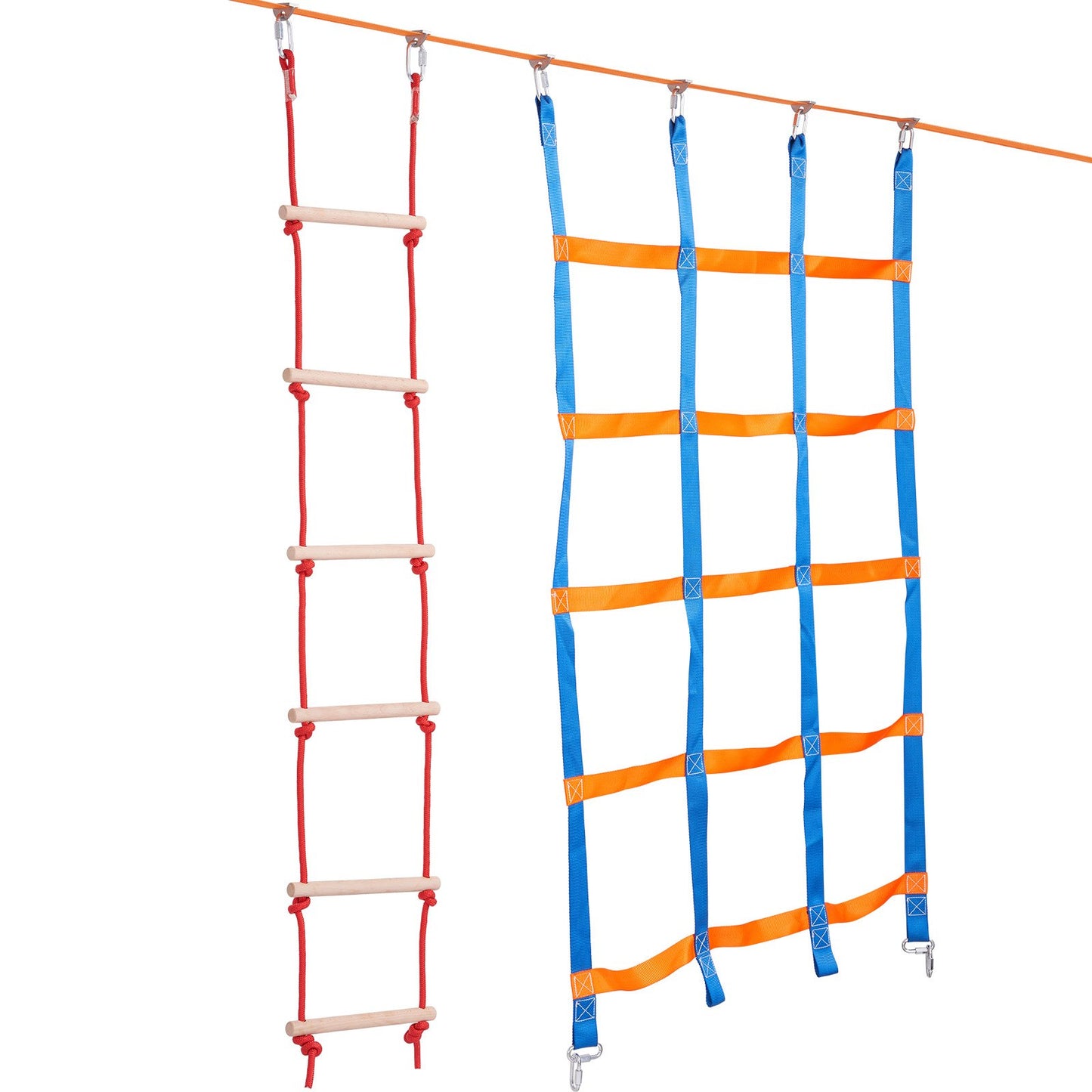 Ninja Warrior Obstacle Course for Kids, 15.24 m Weatherproof Slacklines, 500lbs Weight Capacity Monkey Line, V952-RZX502YC9J003NWUAV0