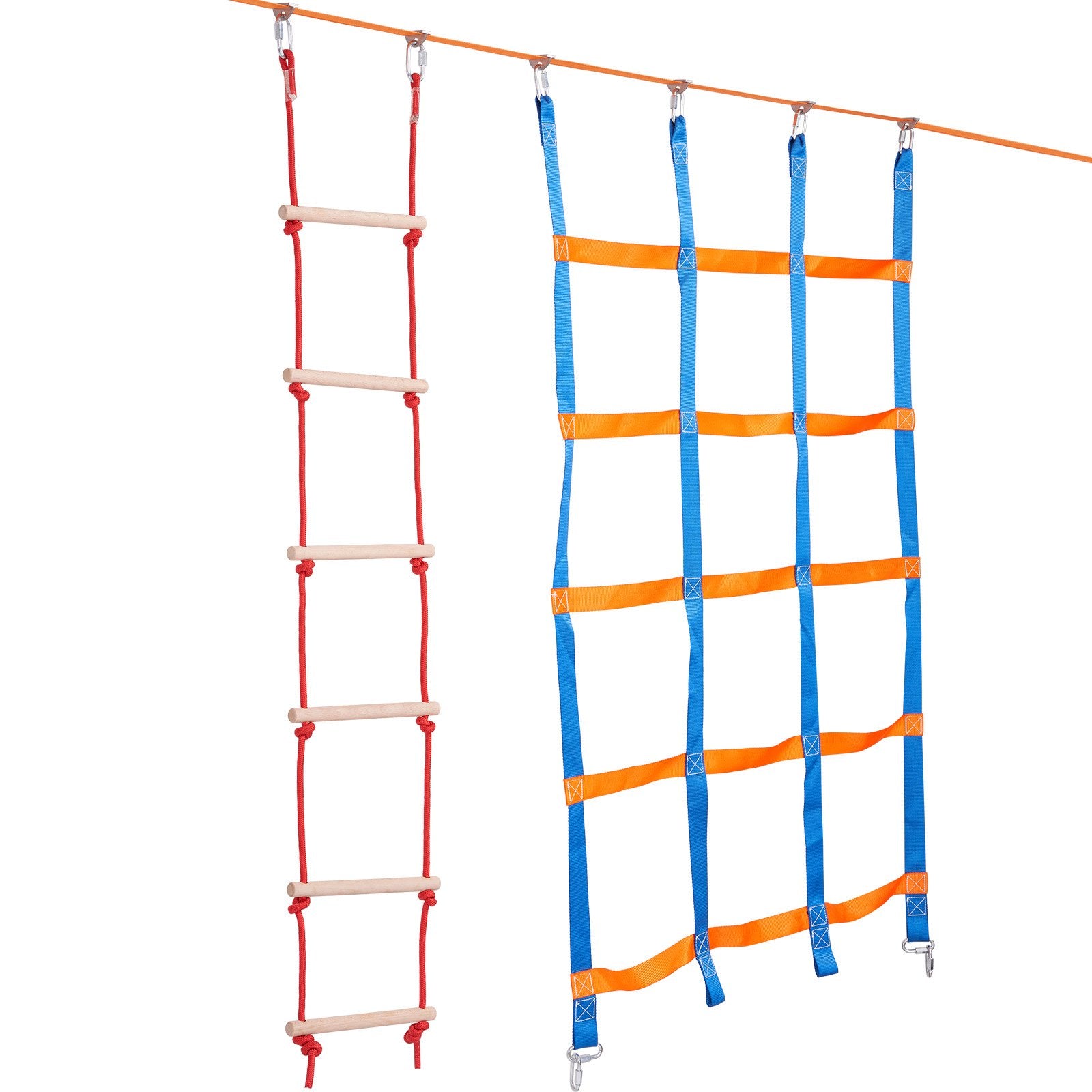 Ninja Warrior Obstacle Course for Kids, 15.24 m Weatherproof Slacklines, 500lbs Weight Capacity Monkey Line, V952-RZX502YC9J003NWUAV0