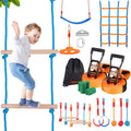 Ninja Warrior Obstacle Course for Kids, 2 x 17m Weatherproof Slacklines, 227kg Weight Capacity Monkey Line, V952-RZX562YC11J0F2X1FV0