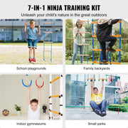 Ninja Warrior Obstacle Course for Kids, 2 x 17m Weatherproof Slacklines, 227kg Weight Capacity Monkey Line, V952-RZX562YC11J0F2X1FV0