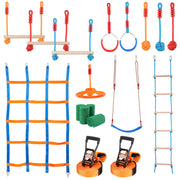 Ninja Warrior Obstacle Course for Kids, 2 x 17m Weatherproof Slacklines, 227kg Weight Capacity Monkey Line, V952-RZX562YC11J0F2X1FV0