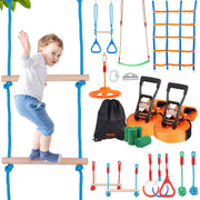 Ninja Warrior Obstacle Course for Kids, 2 x 19.8m Weatherproof Slacklines, 500lbs Weight Capacity Monkey V952-RZX652YC12J04XE08V0