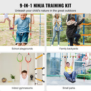 Ninja Warrior Obstacle Course for Kids, 2 x 19.8m Weatherproof Slacklines, 500lbs Weight Capacity Monkey V952-RZX652YC12J04XE08V0