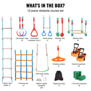 Ninja Warrior Obstacle Course for Kids, 2 x 19.8m Weatherproof Slacklines, 500lbs Weight Capacity Monkey V952-RZX652YC12J04XE08V0