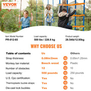 Ninja Warrior Obstacle Course for Kids, 2 x 19.8m Weatherproof Slacklines, 500lbs Weight Capacity Monkey V952-RZX652YC12J04XE08V0