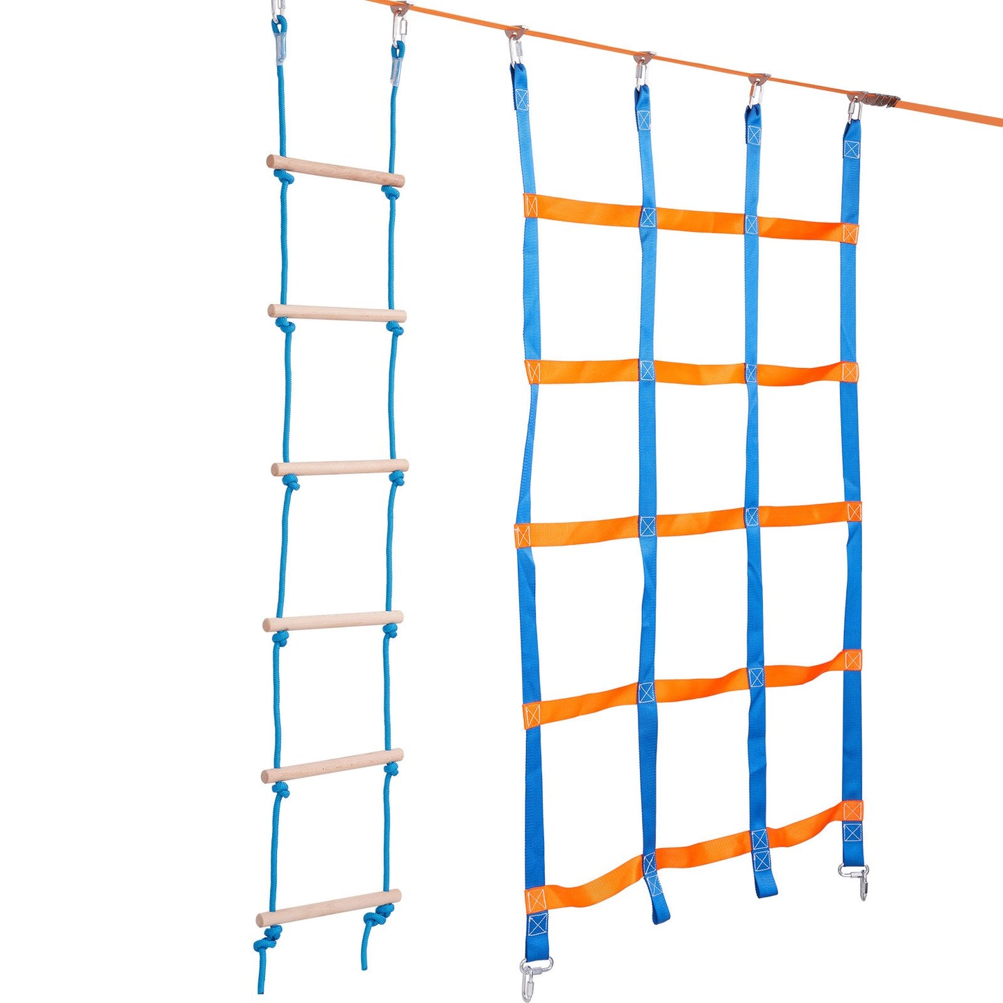 Ninja Warrior Obstacle Course for Kids, 2 x 19.8m Weatherproof Slacklines, 500lbs Weight Capacity Monkey V952-RZX652YC12J04XE08V0