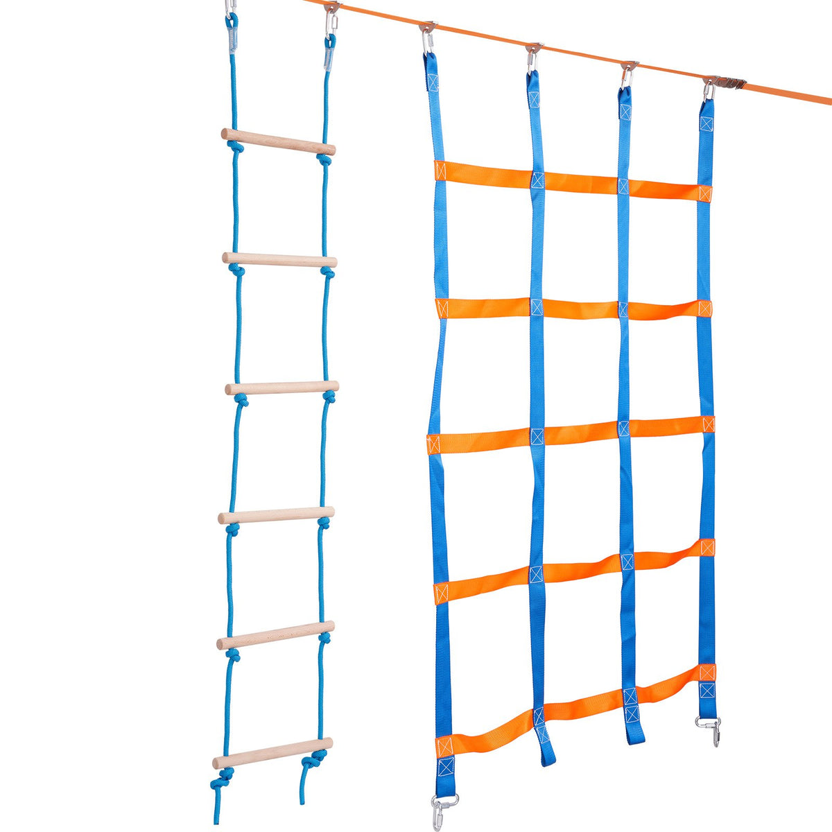 Ninja Warrior Obstacle Course for Kids, 2 x 19.8m Weatherproof Slacklines, 500lbs Weight Capacity Monkey V952-RZX652YC12J04XE08V0