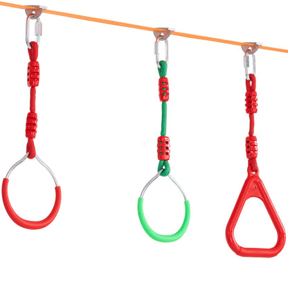Ninja Warrior Obstacle Course for Kids, 2 x 19.8m Weatherproof Slacklines, 500lbs Weight Capacity Monkey V952-RZX652YC12J04XE08V0