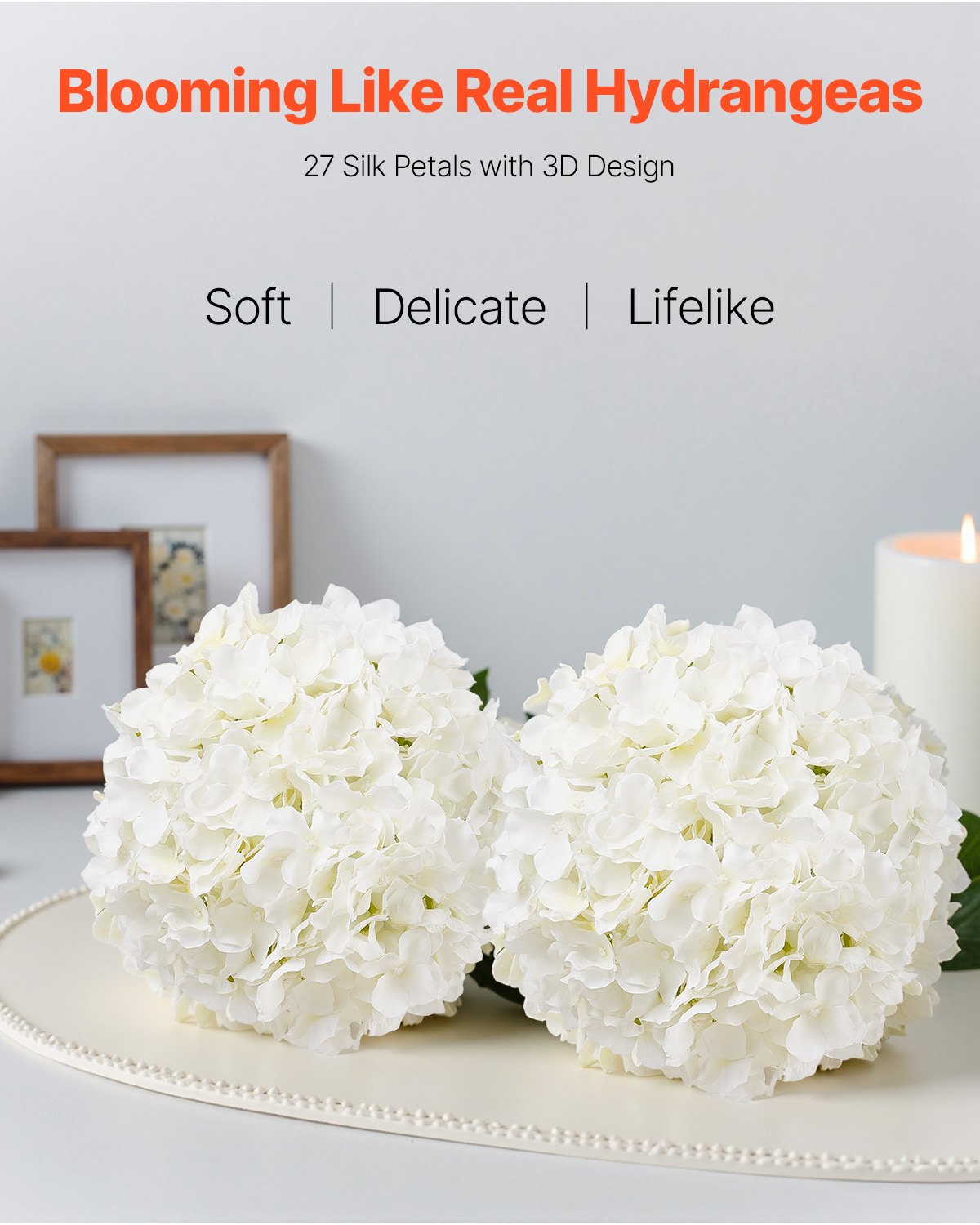 Artificial Flowers, 105 pcs Real Looking White Silk Fake Hydrangea Bulk, White Faux Bridal Shower with Stems V952-RZXQBS105PCSKMGDN001V0