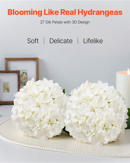 Artificial Flowers, 105 pcs Real Looking White Silk Fake Hydrangea Bulk, White Faux Bridal Shower with Stems V952-RZXQBS105PCSKMGDN001V0