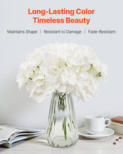 Artificial Flowers, 105 pcs Real Looking White Silk Fake Hydrangea Bulk, White Faux Bridal Shower with Stems V952-RZXQBS105PCSKMGDN001V0