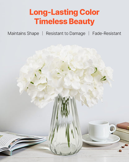 Artificial Flowers, 105 pcs Real Looking White Silk Fake Hydrangea Bulk, White Faux Bridal Shower with Stems V952-RZXQBS105PCSKMGDN001V0