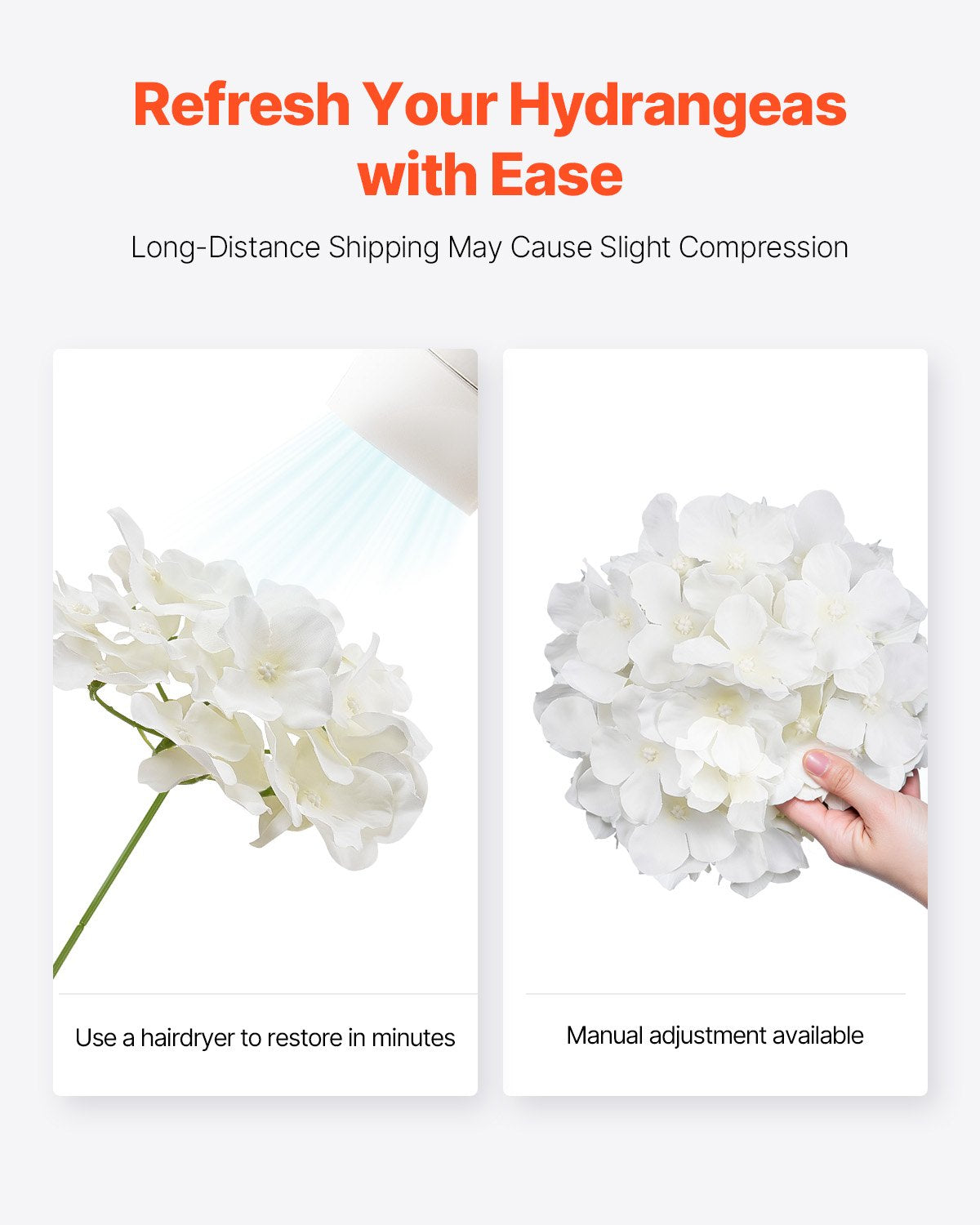 Artificial Flowers, 105 pcs Real Looking White Silk Fake Hydrangea Bulk, White Faux Bridal Shower with Stems V952-RZXQBS105PCSKMGDN001V0