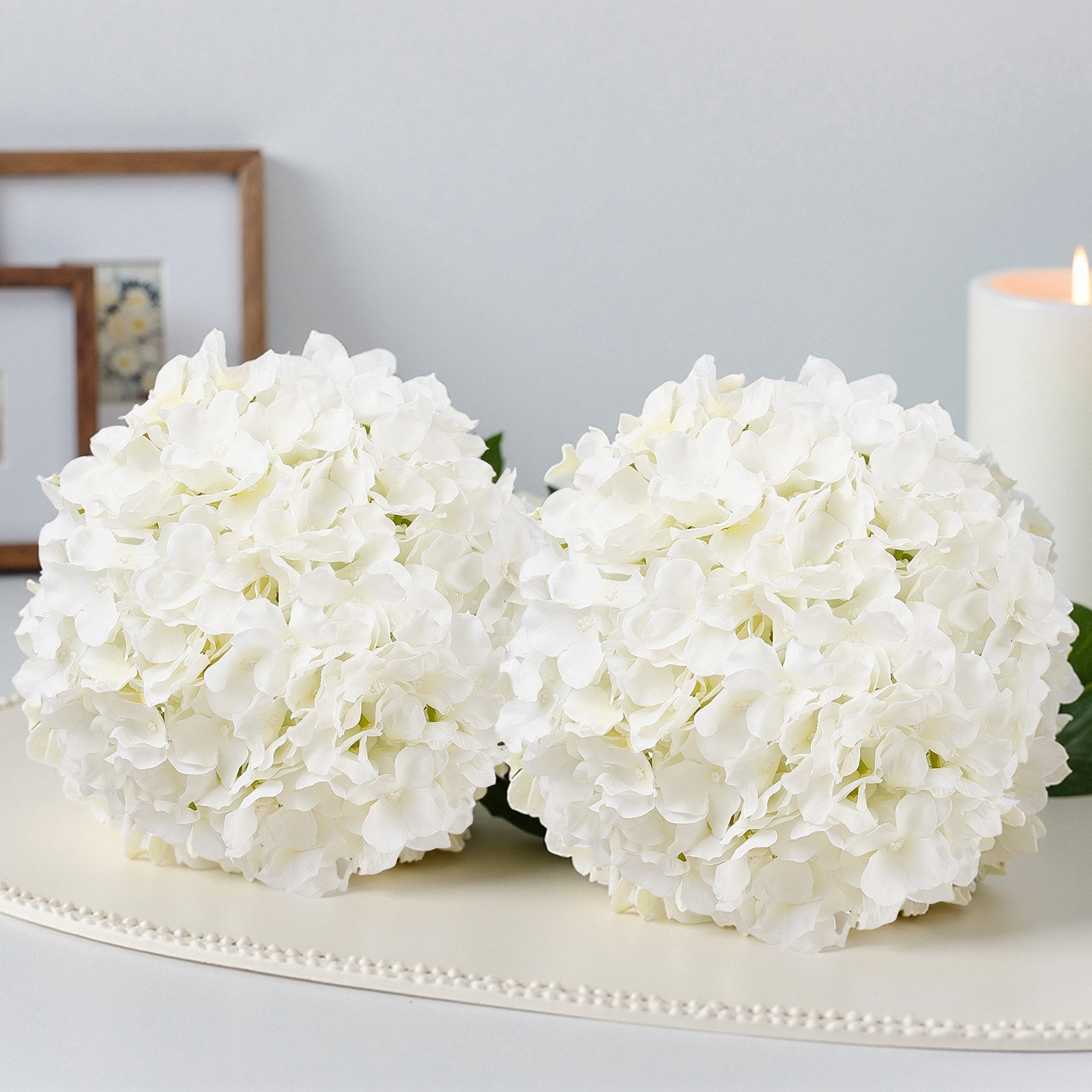 Artificial Flowers, 105 pcs Real Looking White Silk Fake Hydrangea Bulk, White Faux Bridal Shower with Stems V952-RZXQBS105PCSKMGDN001V0
