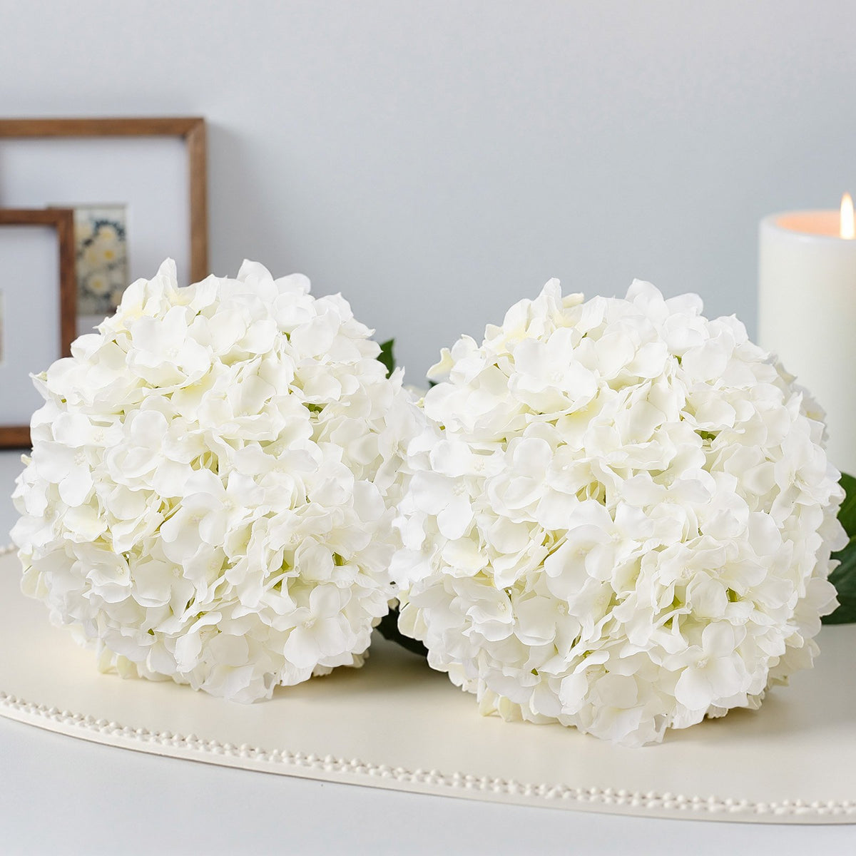 Artificial Flowers, 105 pcs Real Looking White Silk Fake Hydrangea Bulk, White Faux Bridal Shower with Stems V952-RZXQBS105PCSKMGDN001V0