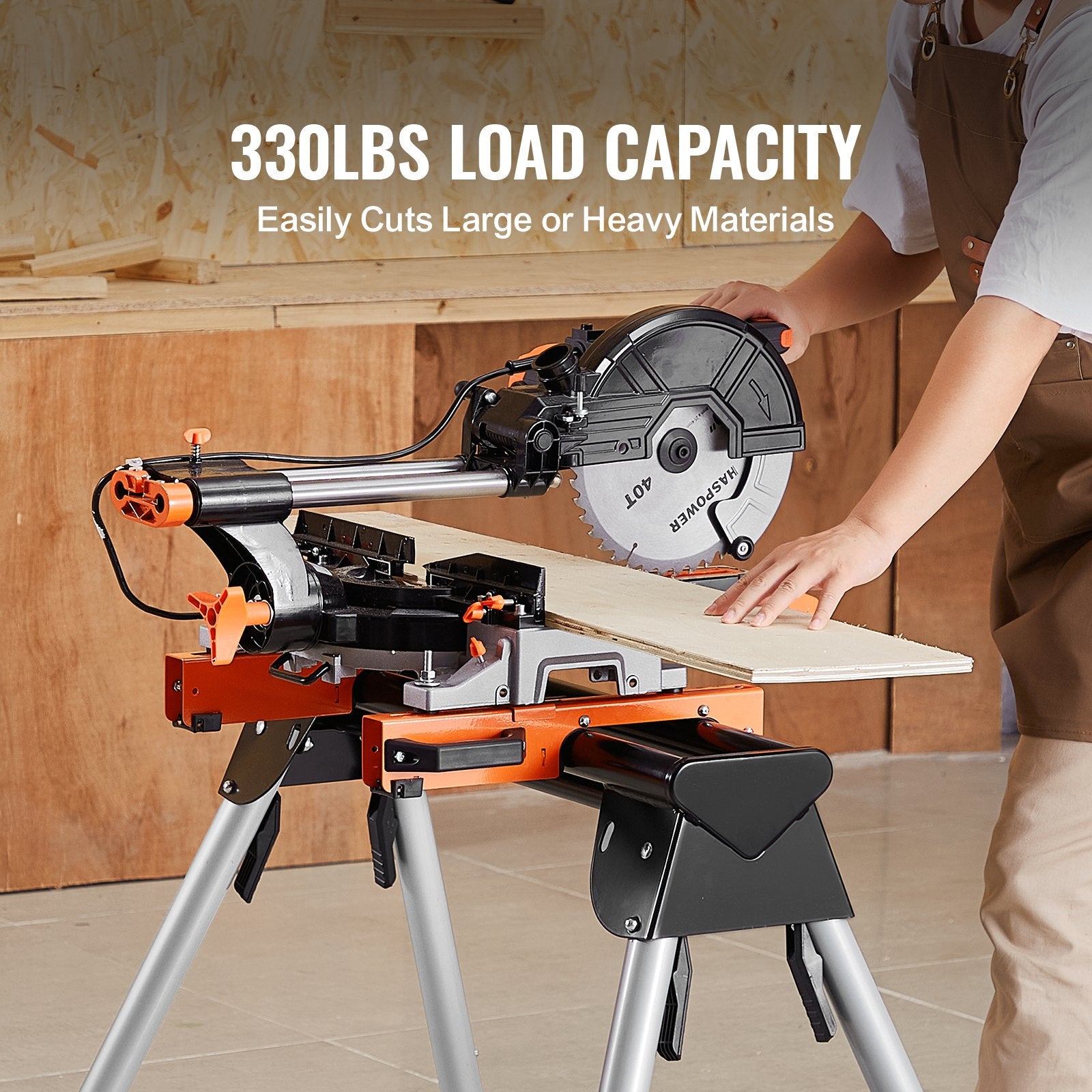 Miter Saw Stand 330lbs Load Capacity Steel 29.1"-32.9" Adjustable Height V952-RZXXQJZJGZ36VWN2FV0