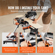 Miter Saw Stand 330lbs Load Capacity Steel 29.1"-32.9" Adjustable Height V952-RZXXQJZJGZ36VWN2FV0