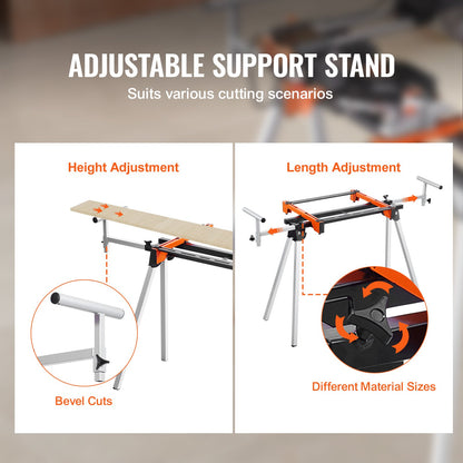 Miter Saw Stand 300lbs Load Capacity Steel Collapsible Stand for Miter Saw V952-RZXXQJZJGZ782C9FHV0