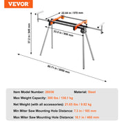 Miter Saw Stand 300lbs Load Capacity Steel Collapsible Stand for Miter Saw V952-RZXXQJZJGZ782C9FHV0