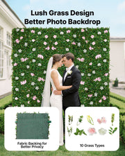 Artificial Luxury Flower Wall Backdrop, 2 PCS, Each Panel 61 x 243.8 cm, Gorgeous 3D Silk Floral Backdrop Pet V952-RZZWQPJSPJS3F1M0A001V0
